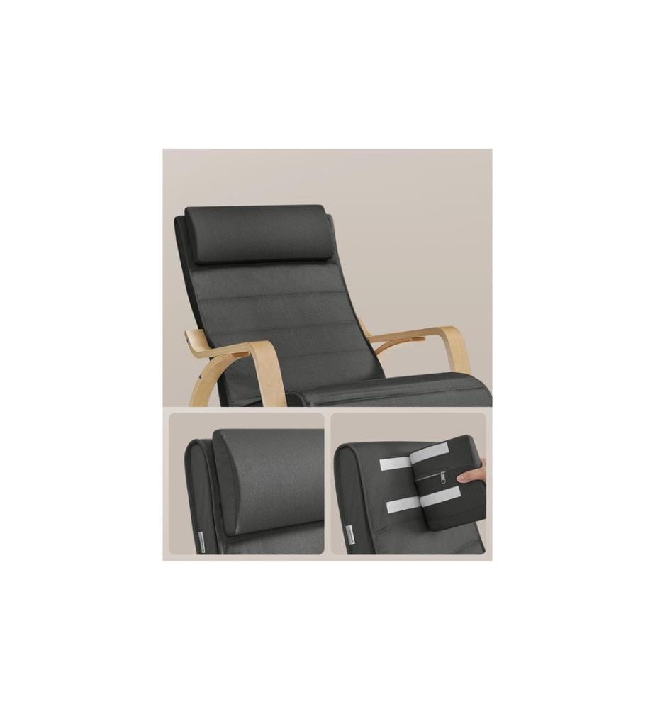 Songmics - Chaise à bascule 91 cm x 115 cm, Noir
