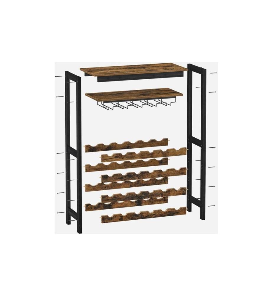 Songmics - Range-bouteilles de vin pour 24 bouteilles, en bois de bambou