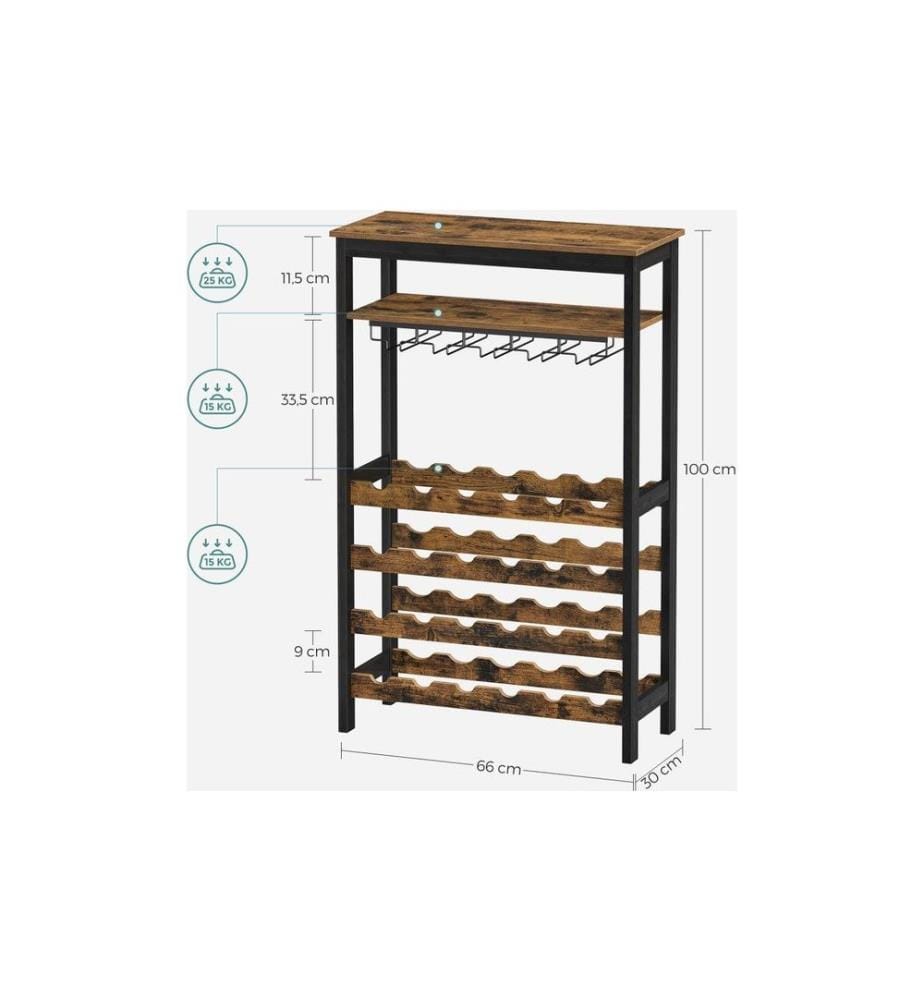 Songmics - Range-bouteilles de vin pour 24 bouteilles, en bois de bambou
