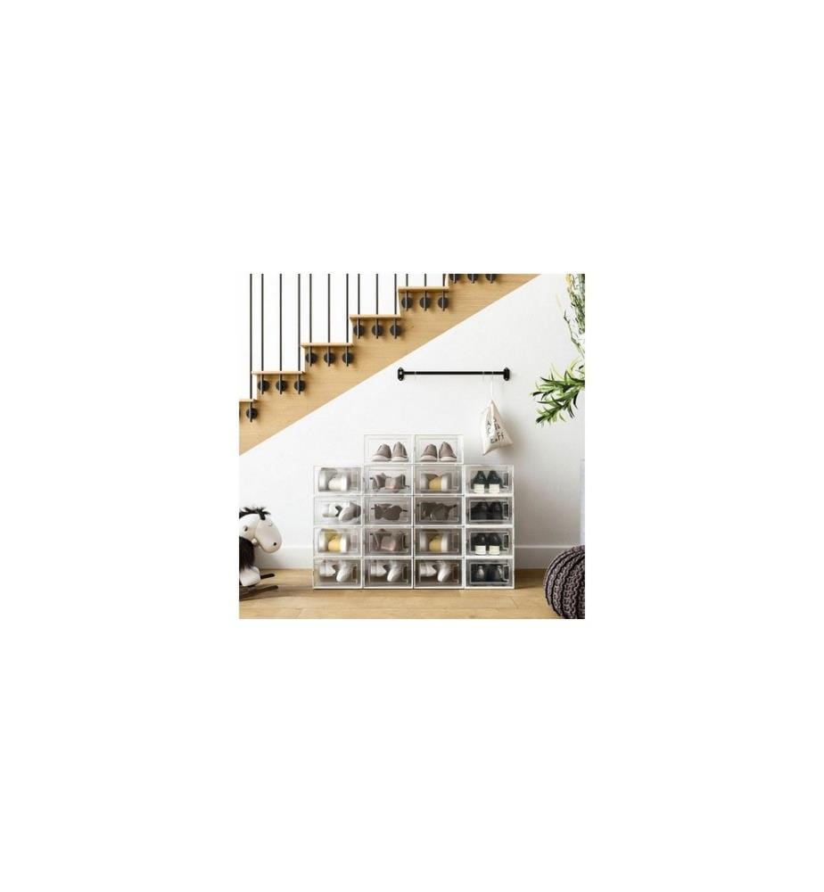 Songmics - Schuhschrank stapelbar 18-er Set, Transparent