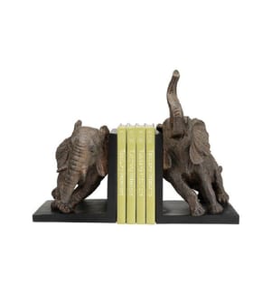 Kare Kits de serre-livres Éléphants, ensemble de 2 Brun