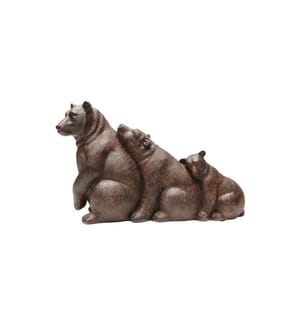 Kare Figure décorative Relaxed Bear Family Brun