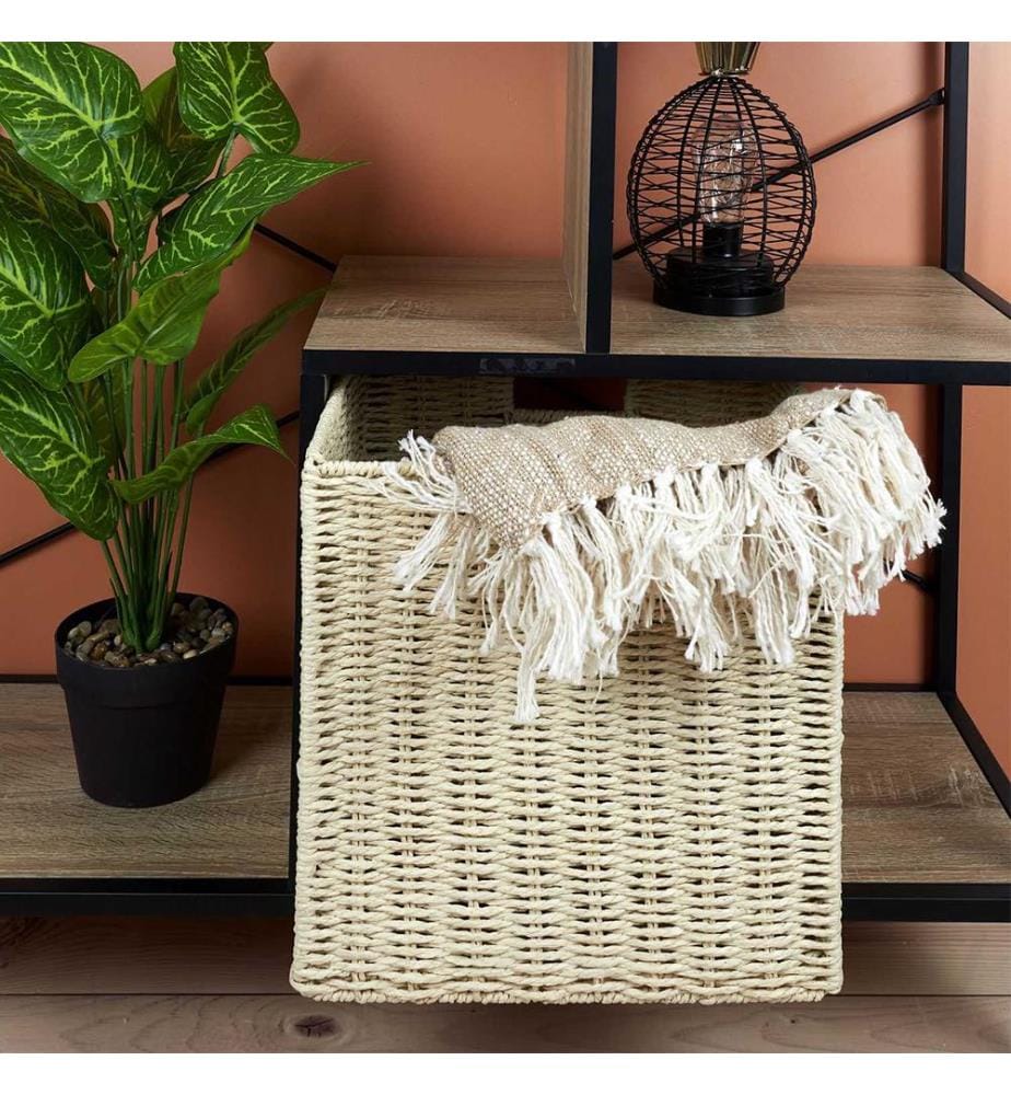 Storage Cube Foldable Wicker 30X30Cm M8 - Brown | DeinDeal