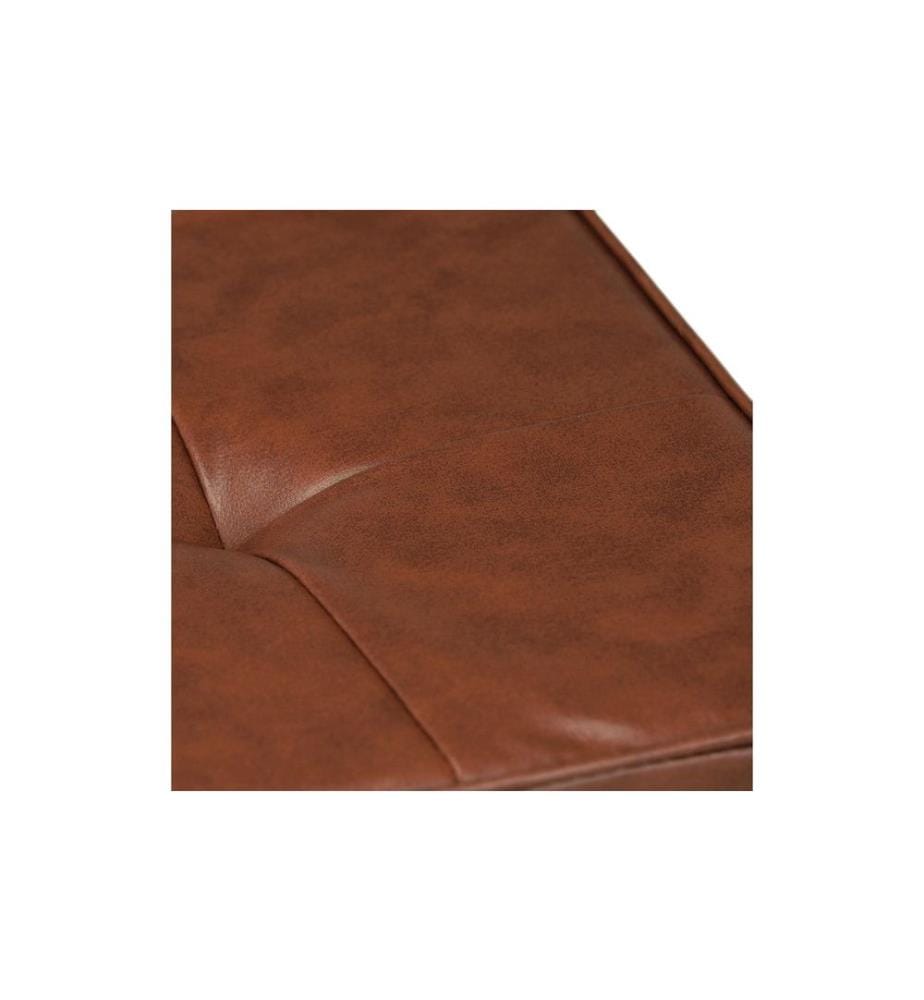 RELAXDAYS - Hocker mit Kunstleder Braun/Schwarz