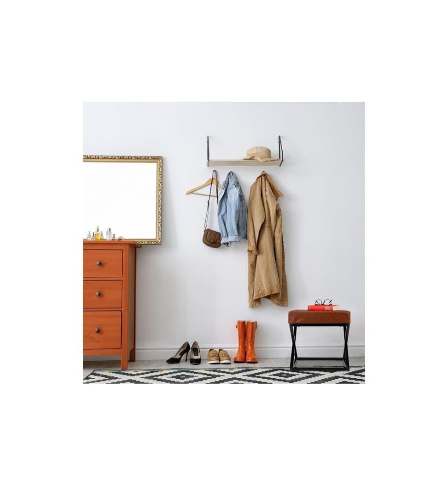 RELAXDAYS - Hocker mit Kunstleder Braun/Schwarz