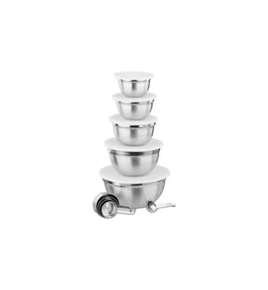 RELAXDAYS - Schüssel 14.5 cm/16 cm/18 cm/21.5 cm/26 cm,Silber/Weiss