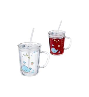 RELAXDAYS - Verre à boire pour enfants Baleine 2 pièces, 400 ml