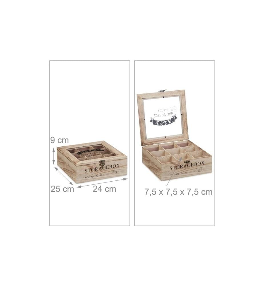RELAXDAYS - Teebeutel-Box Braun