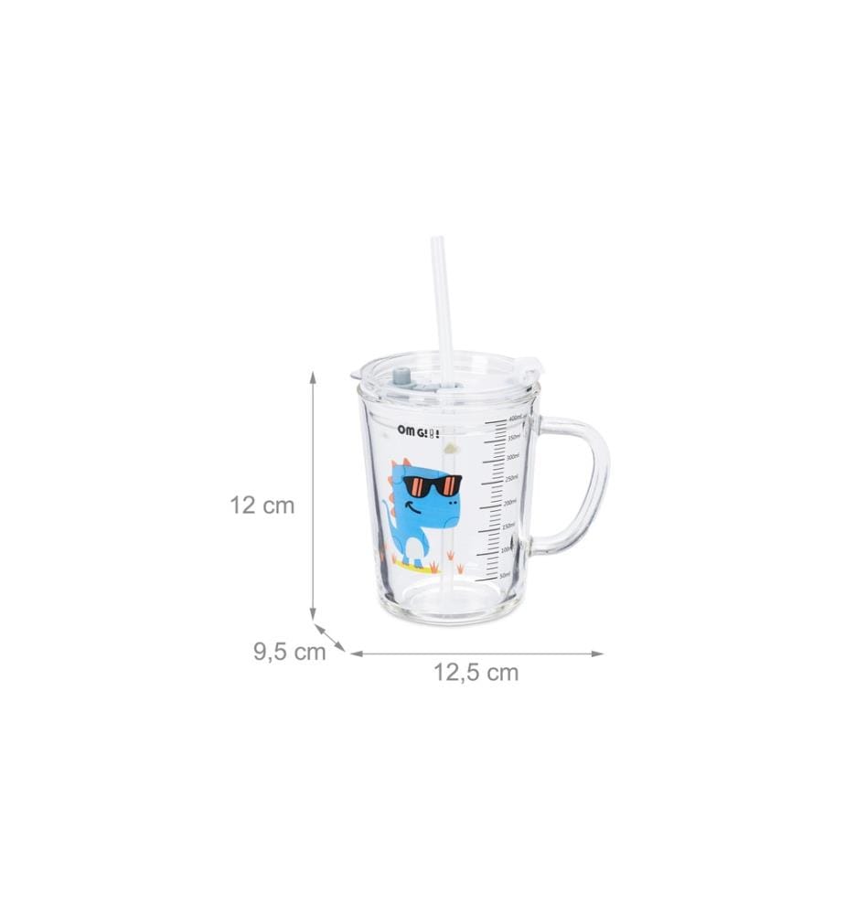 RELAXDAYS - Kindertrinkglas Dino 2 Stück, 400 ml