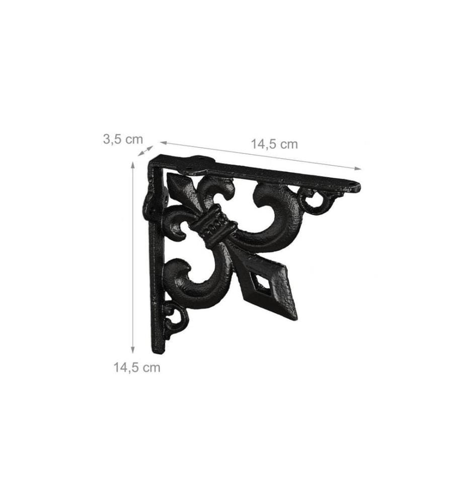 RELAXDAYS - Support d'étagère Antique Lot de 2, Noir