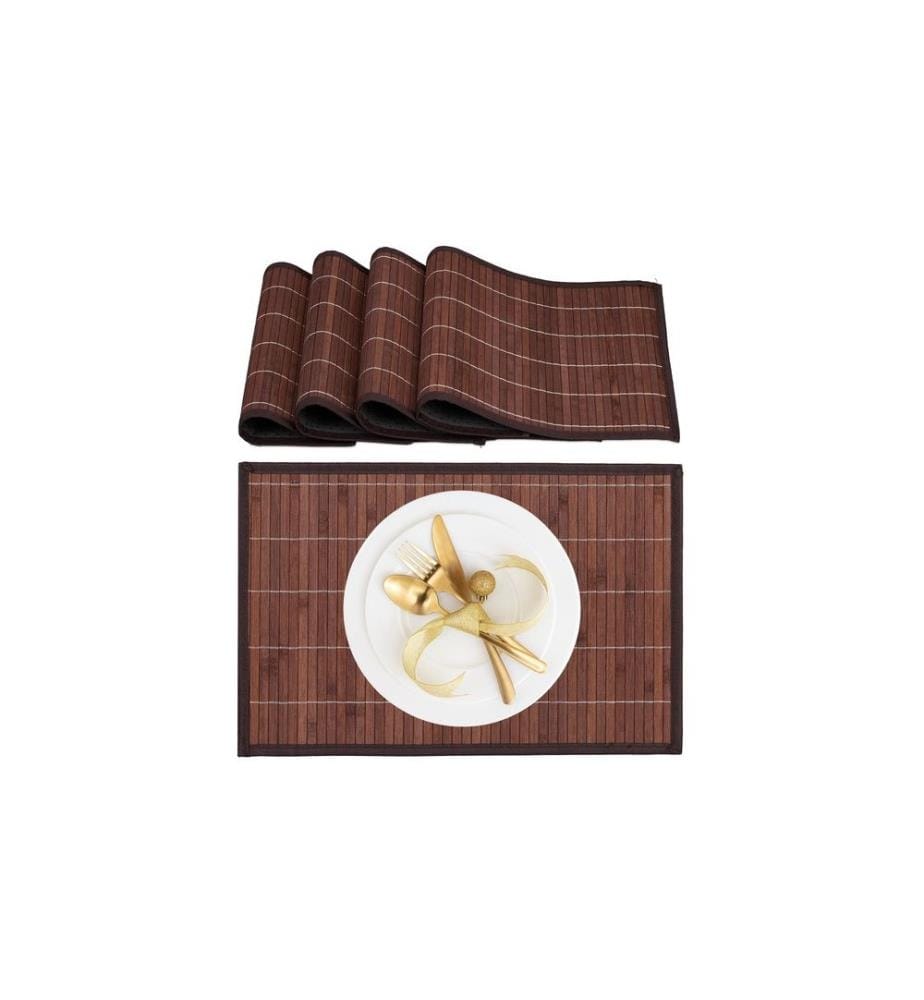 RELAXDAYS - Set de table Bambou 45 x 30 cm, marron, 4 pièces
