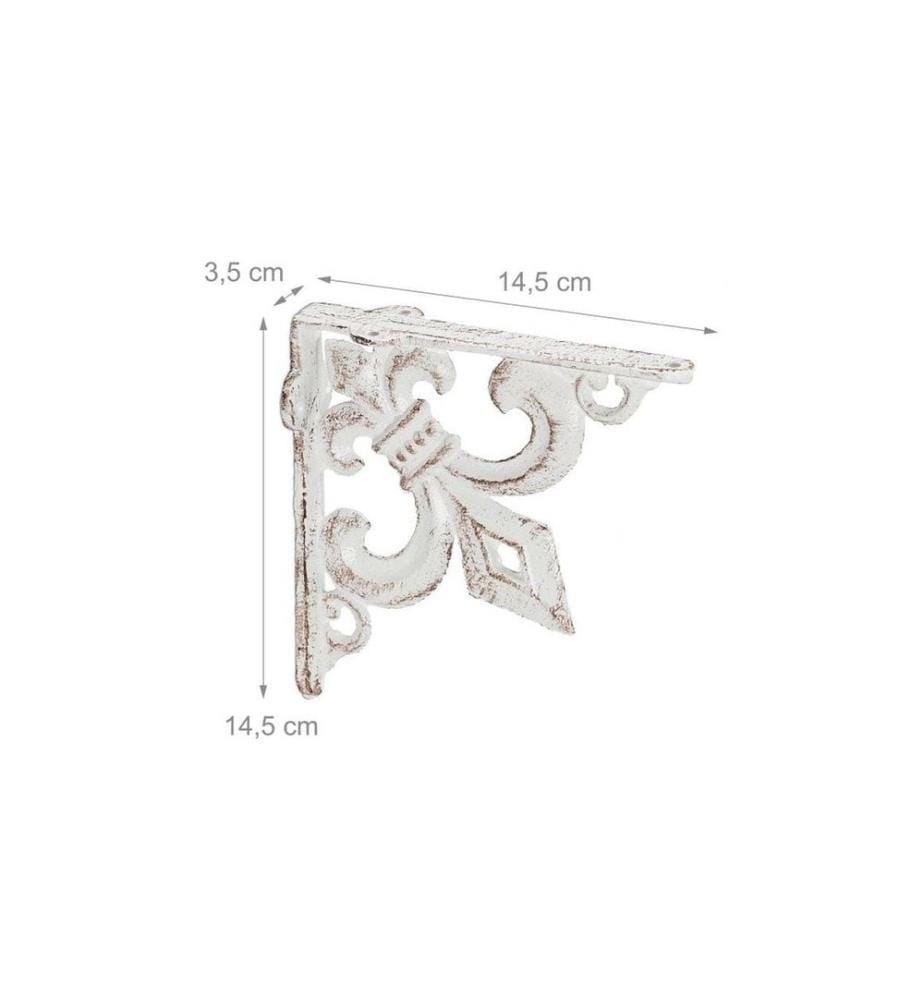 RELAXDAYS - Support d'étagère Antique Lot de 2, Blanc