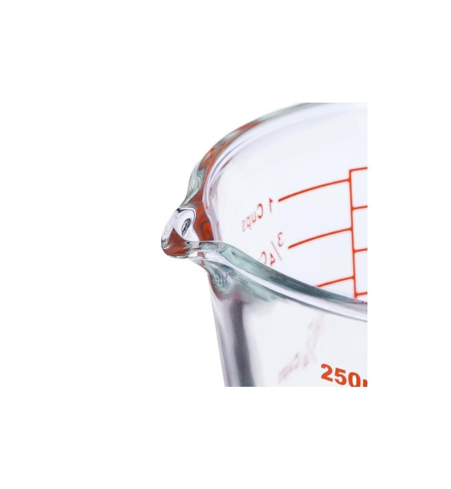 RELAXDAYS - Verre mesureur 250 ml, rouge/transparent