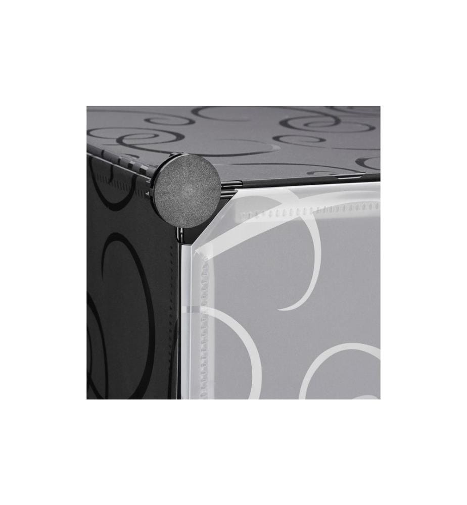 RELAXDAYS - Schuhschrank mit 10 Ebenen 176 x 49 cm, Schwarz/Transparent