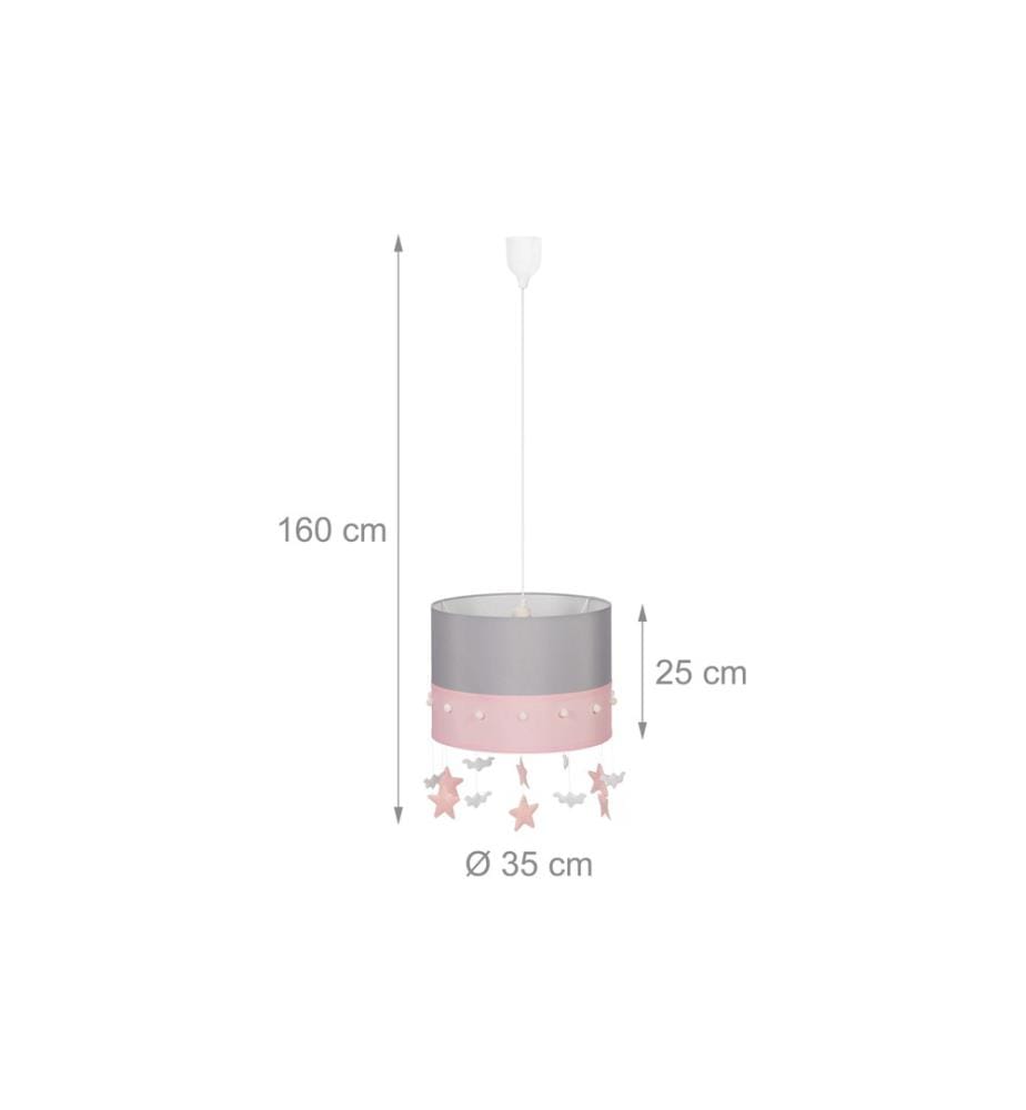 RELAXDAYS - Lampe suspendue Ciel Gris/rose/blanc