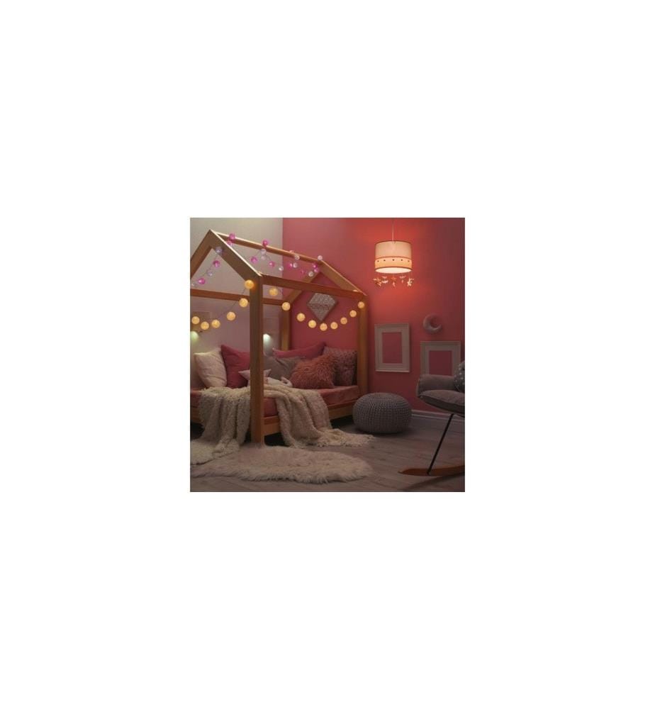RELAXDAYS - Lampe suspendue Ciel Gris/rose/blanc