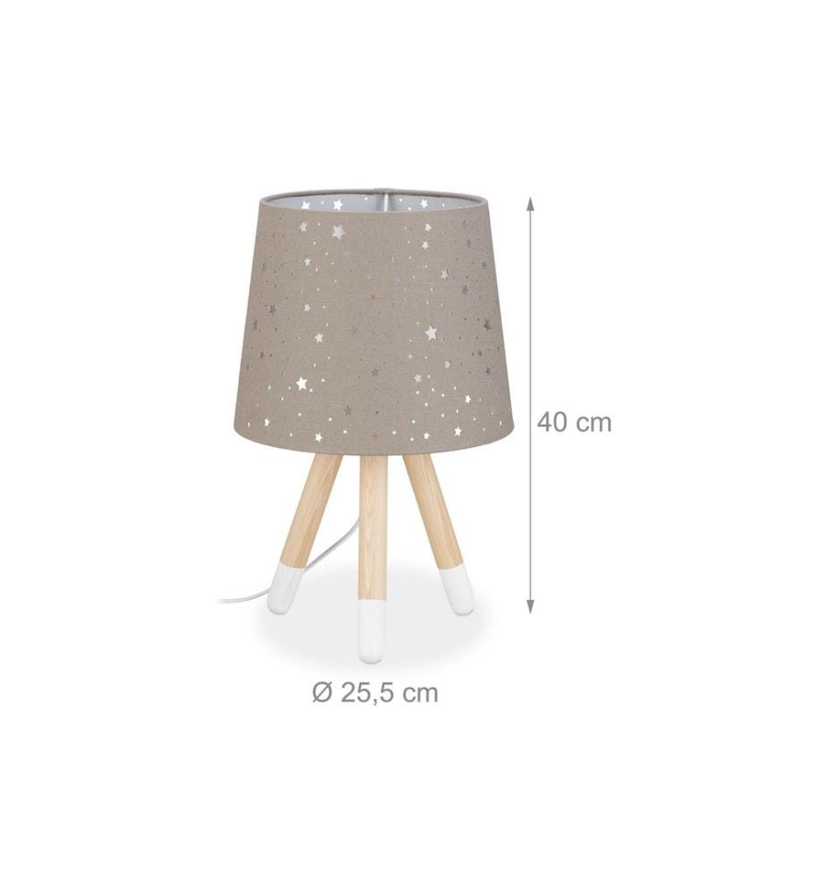 RELAXDAYS - Lampe de table Étoiles Gris