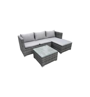 COCON - Loungeset Brissago, Grau, 4 Sitzplätze