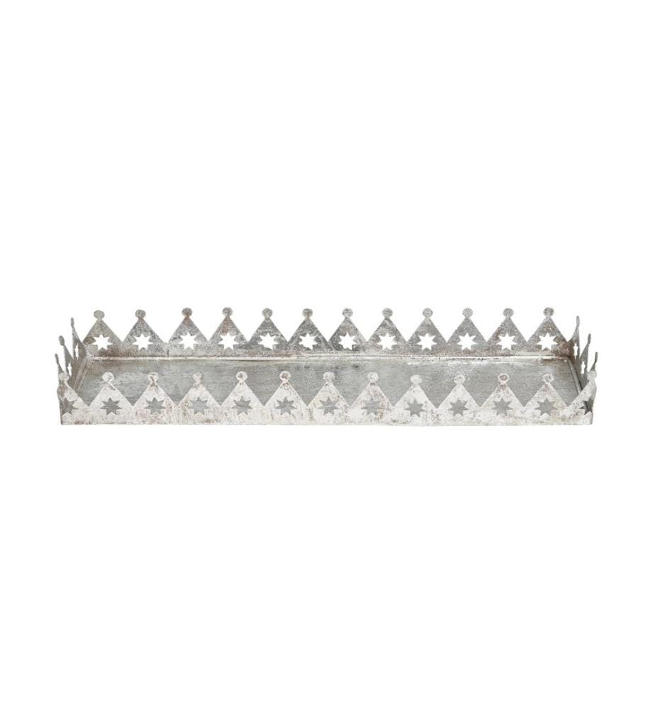 COCON - Dekoschale mit Spitzen 28 x 7.5 x 3 cm, Silber