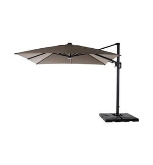 COCON - Parasol avec LED, 300 x 300 cm, suspendu, taupe