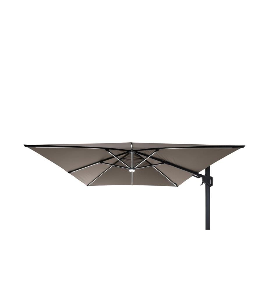 COCON - Parasol avec LED, 300 x 300 cm, suspendu, taupe