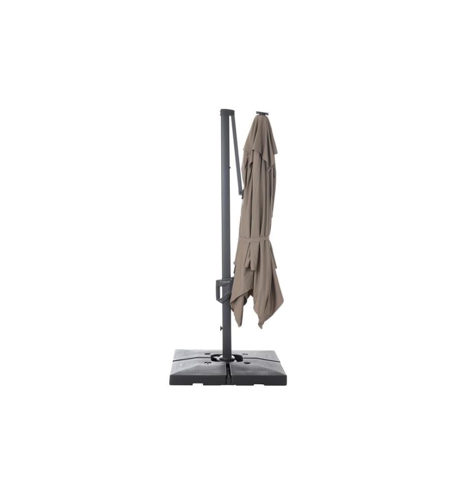 COCON - Parasol avec LED, 300 x 300 cm, suspendu, taupe