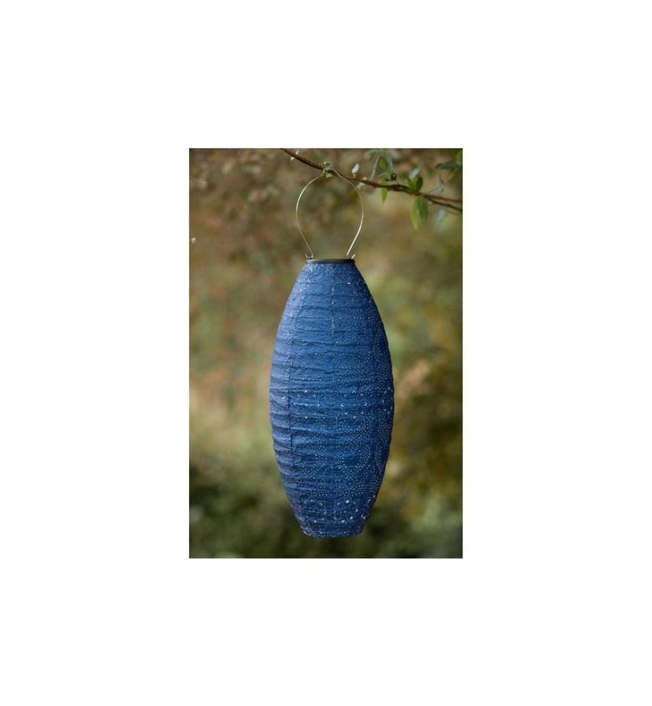 COCON - Lampion LED Solaire Ellipse, Bleu foncé
