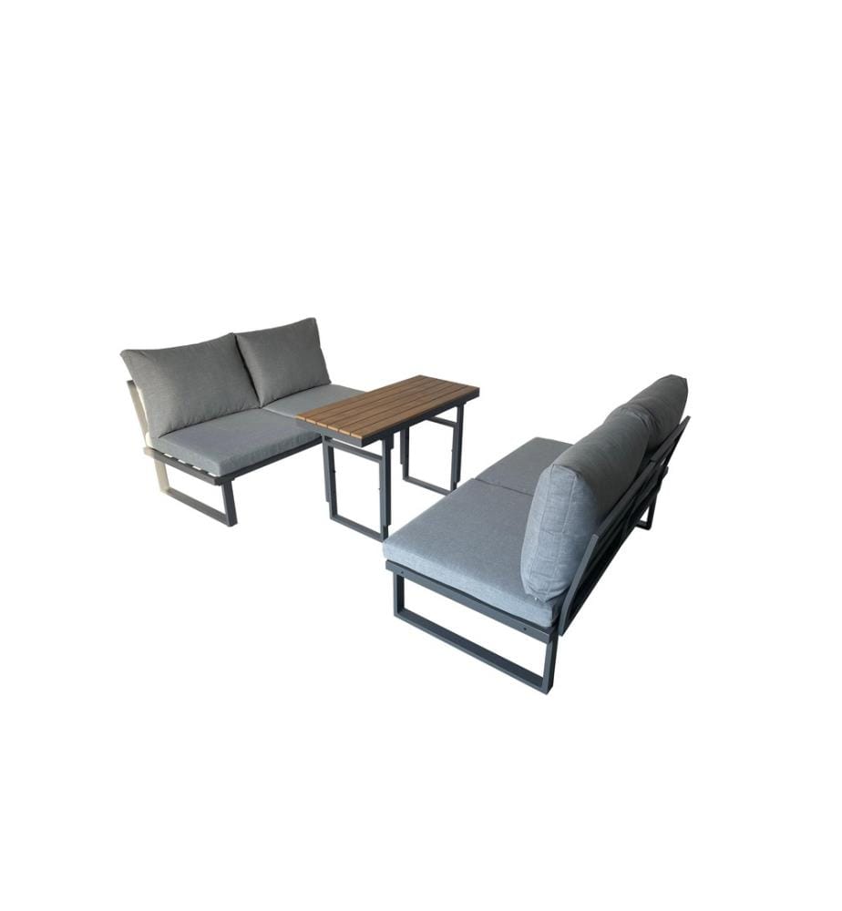 COCON - Loungeset Montreux, Anthrazit/Grau, 4 Sitzplätze