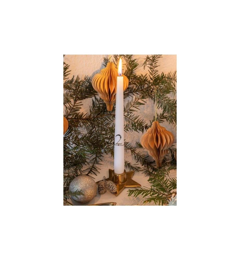 COCON - Set de 6 suspensions pour décoration de Noël, Marron clair