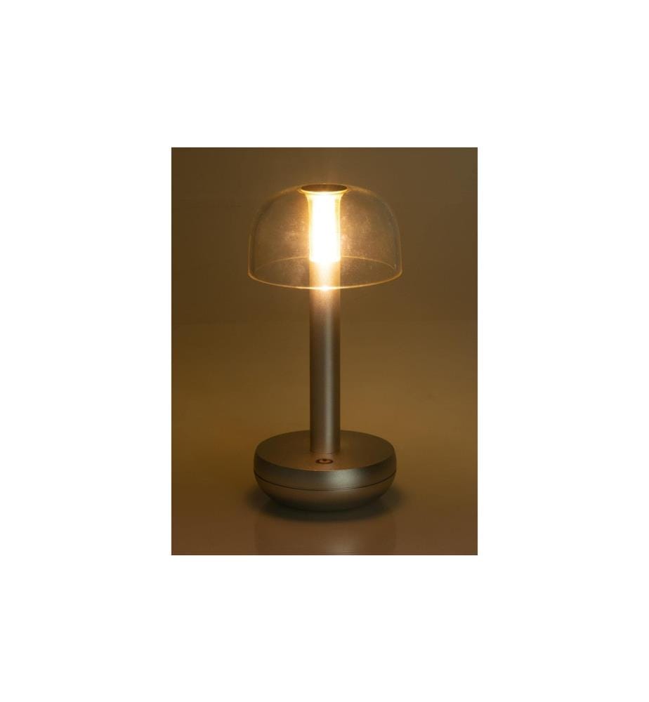 COCON - Lampe de table USB champignon, Argent