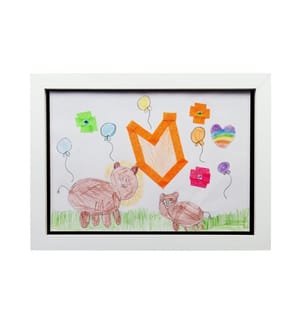 COCON - Cadre photo pour les dessins d'enfants 35 x 26 x 5 cm, Blanc