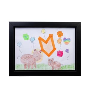 COCON - Cadre photo pour les dessins d'enfants 35 x 26 x 5 cm, Noir