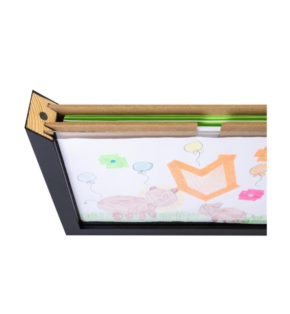 COCON - Bilderrahmen für Kinderzeichnungen 35 x 26 x 5 cm, Schwarz