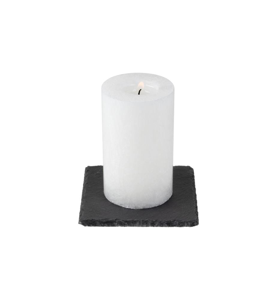 COCON - Dessous-de-plat pour bougies 10 x 10 cm, Ardoise, Noir, 4 pièces