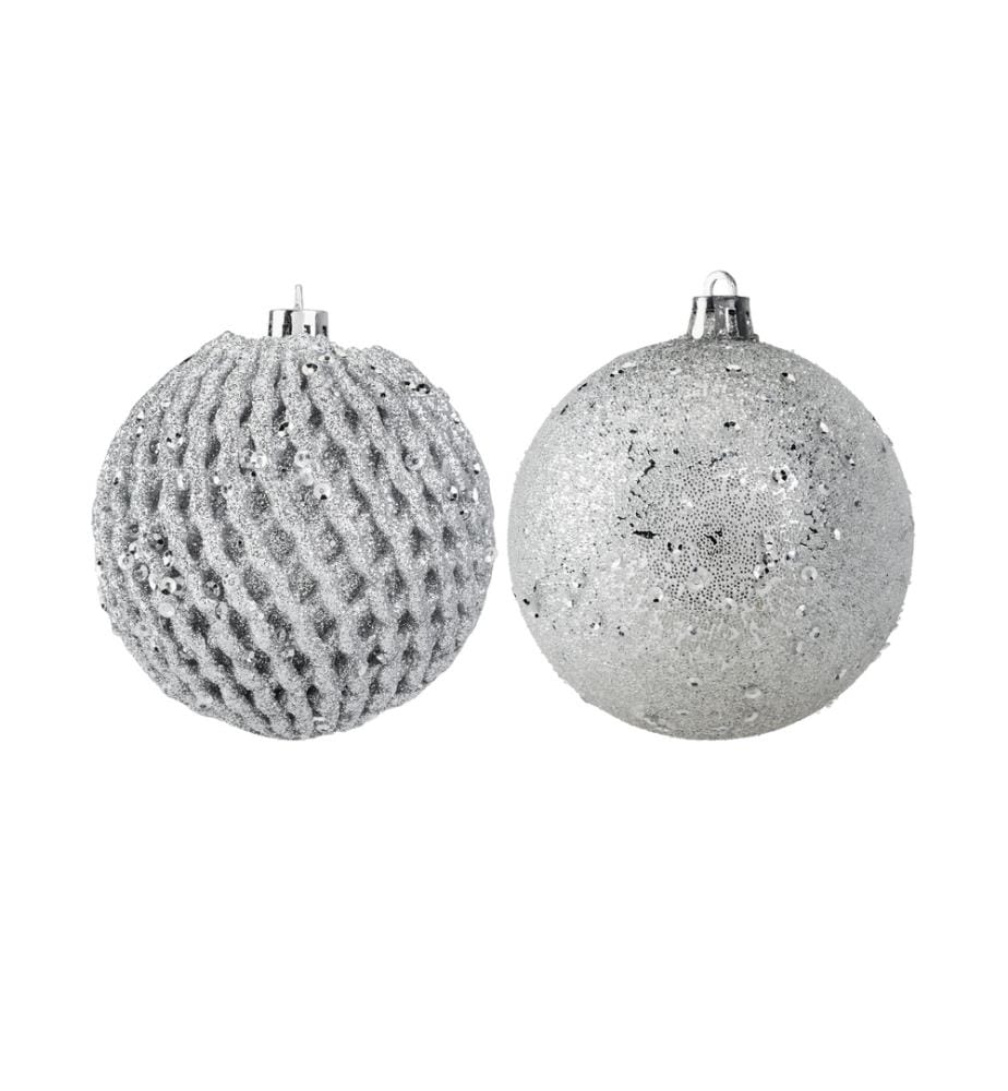 COCON - Weihnachtskugel 12 Stück, Silber