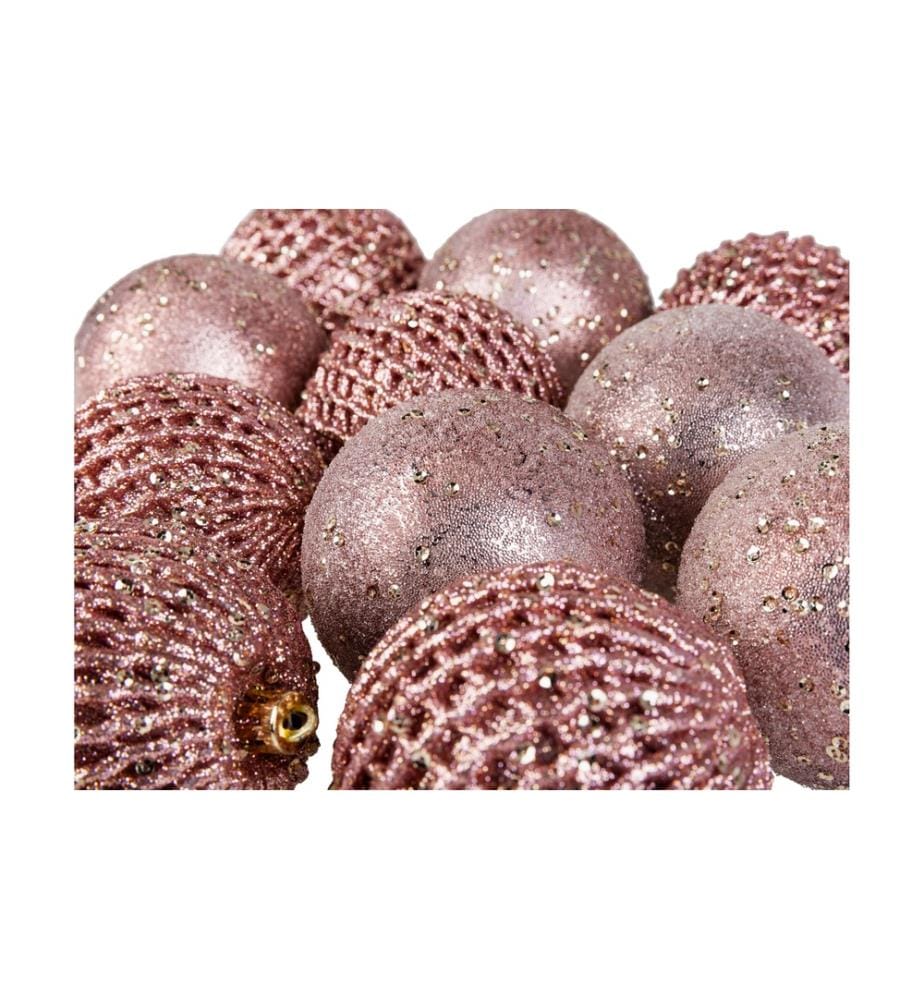 COCON - Weihnachtskugel 12 Stück, Rosa