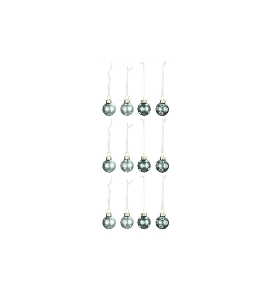 COCON - Boules de Noël Dots 12 pièces, Menthe