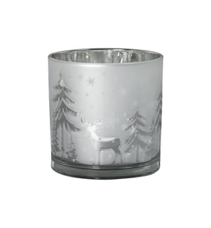 COCON - Photophore Forêt, argent, 15 x 15 cm