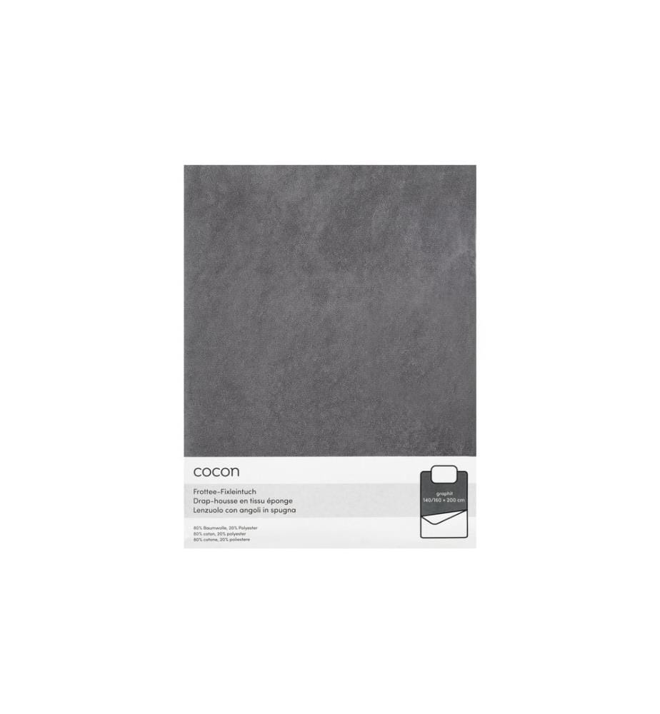 COCON - Fixleintuch Frottee 140-160 x 200 cm, Graphit