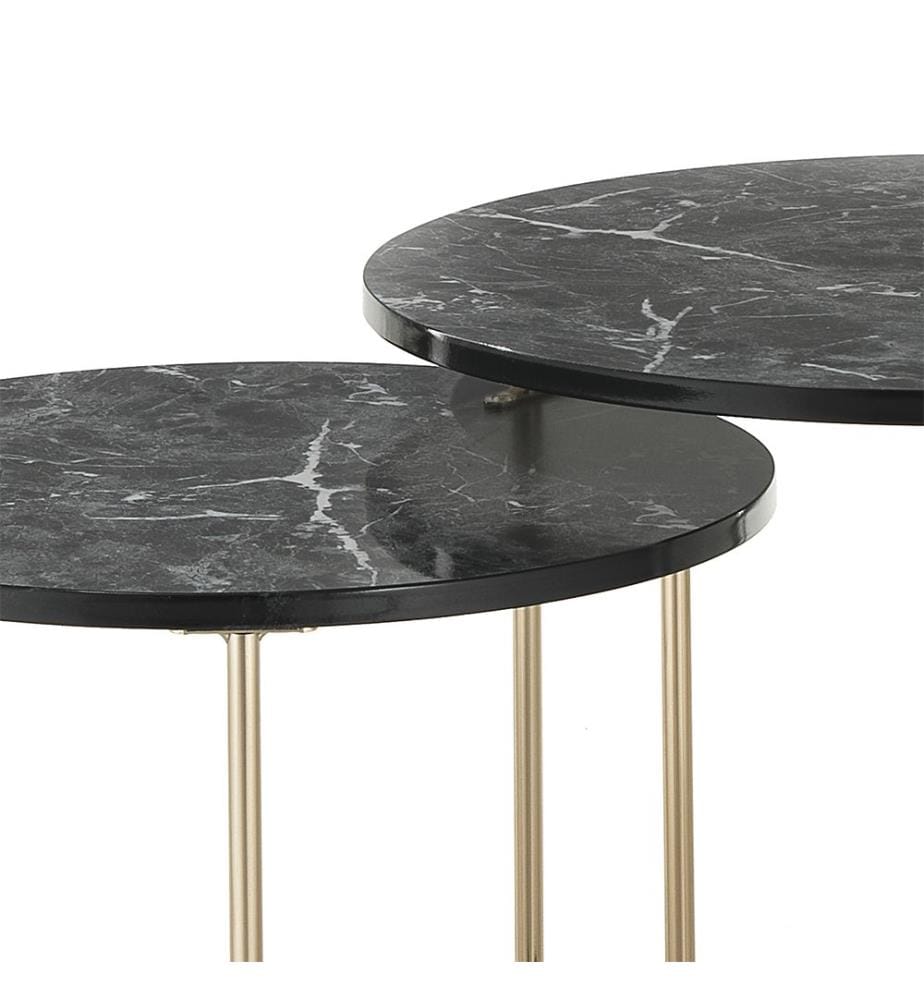 Tomasucci Set of 2 Thin-R Side Tables - Black Ma… | DeinDeal