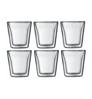 BODUM - Gobelet isotherme Canteen 100 ml, 6 Pièce/s, Transparent