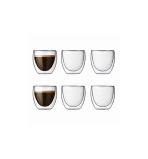 BODUM - Gobelet isotherme Pavina 80 ml, 6 Pièce/s, Transparent