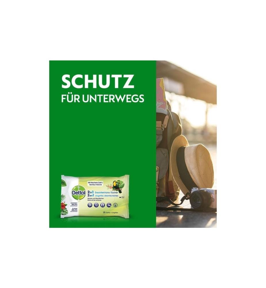 DETTOL - Desinfektionstücher 2 in 1 15 Stück