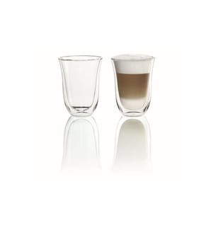 De'Longhi Latte Macchiato Becher 220 ml, 2 Stück, Transparent