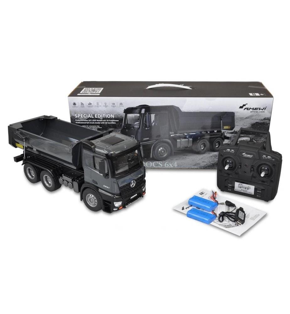 AMEWI - Camion-benne Mercedes-Benz Arocs Pro, Métal, RTR, 1:18