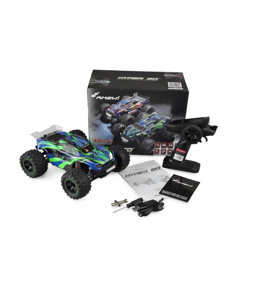 AMEWI - Truggy Hyper GO Brushed 4WD, Blau/Grün RTR, 1:16