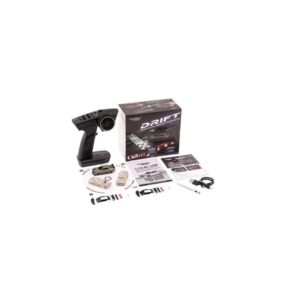 Turbo Racing - Micro Drift Muscle Car C65, Gris RTR, 1:76