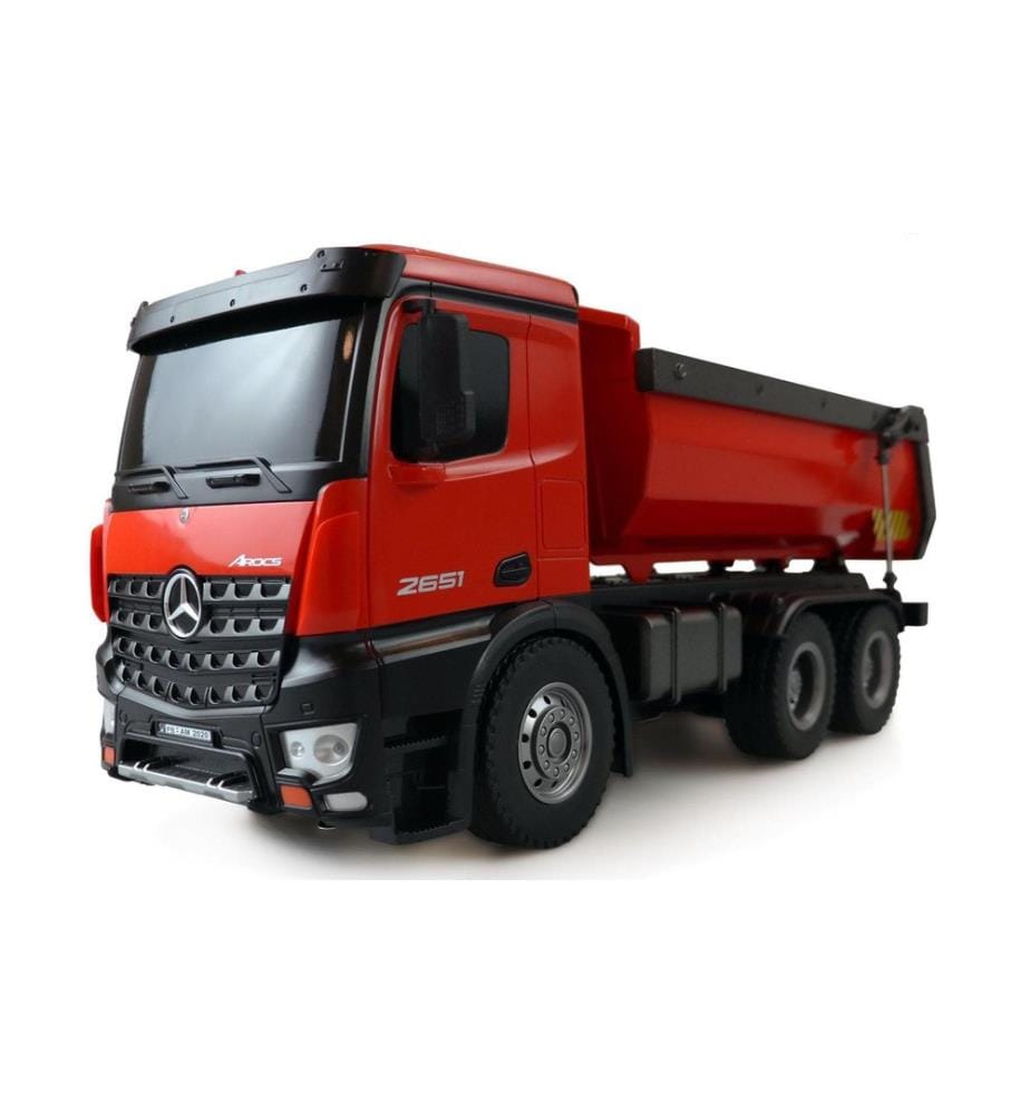 Amewi Mercedes-Benz Arocs Caravane Avec Benne – 1/14 RTR – Batterie Et Télécommande Incluses – Vert – Dès 18 Mois