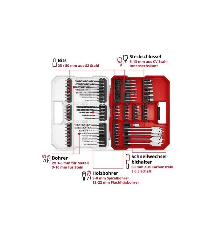 EINHELL - Bit-Set XL-CASE Kassette 95tlg LS
