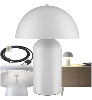 Kleine Retro-Tischlampe Kade, dimmbar - weiss